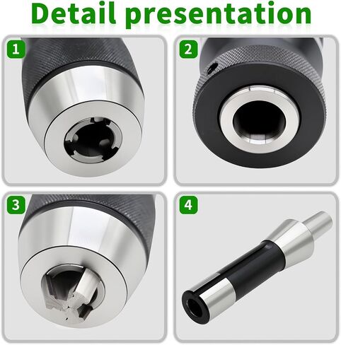 R8 Shank Heavy Duty B16 or B18 Drill Chuck Adjustable Size Range 1/32"-5/8" (1/8" - 5/8",R8-B18) in Kuwait