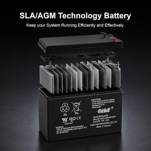 Casil 12V 7AH CA1270 Security Systems 623 Replacement Battery 12V 7Ah in Kuwait