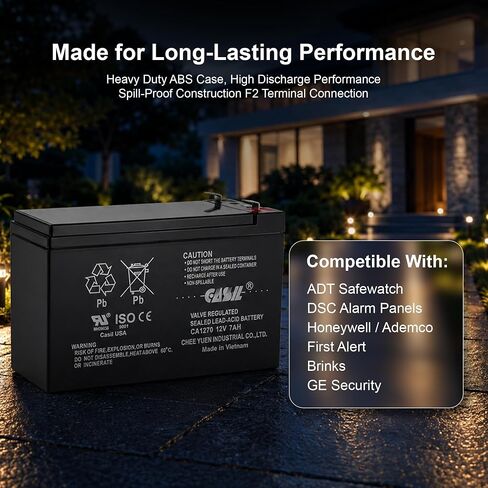 Casil 12V 7AH CA1270 Security Systems 623 Replacement Battery 12V 7Ah in Kuwait
