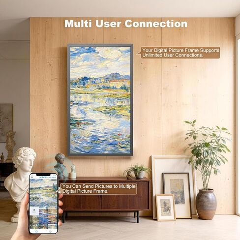 Digital Photo Frame 10.1 Inch Digital Picture Frame - Dual-WiFi Smart Photo Frame, 32GB, Full Functions, Easily Share Photos Videos via App Email, Unlimited Cloud Storage, Gift for Family & Friends in Kuwait