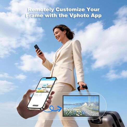 Digital Photo Frame 10.1 Inch Digital Picture Frame - Dual-WiFi Smart Photo Frame, 32GB, Full Functions, Easily Share Photos Videos via App Email, Unlimited Cloud Storage, Gift for Family & Friends in Kuwait