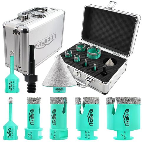 Diamond Core Drill Bits - 4 Inch(100mm) with 5/8"-11 Thread Tile Hole Saw Cutter & Triangle Shank Adapter for Porcelain Ceramic Tile Marble Granite Stone Quartz in Kuwait