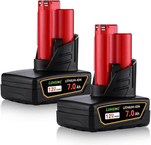 2Pack Replacement for Milwaukee M-12 Battery 7.0Ah, Compatible with Milwaukee 12V Battery, Cordless Tool Batteries 48-11-2420 48-11-2401 48-11-2402 48-11-2440 in Kuwait