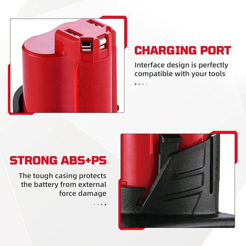 2Pack Replacement for Milwaukee M-12 Battery 7.0Ah, Compatible with Milwaukee 12V Battery, Cordless Tool Batteries 48-11-2420 48-11-2401 48-11-2402 48-11-2440 in Kuwait