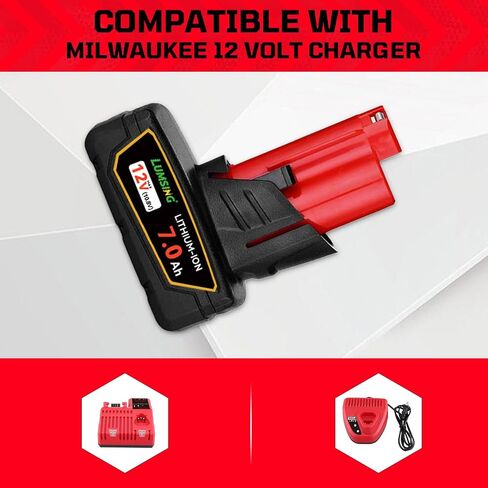 2Pack Replacement for Milwaukee M-12 Battery 7.0Ah, Compatible with Milwaukee 12V Battery, Cordless Tool Batteries 48-11-2420 48-11-2401 48-11-2402 48-11-2440 in Kuwait