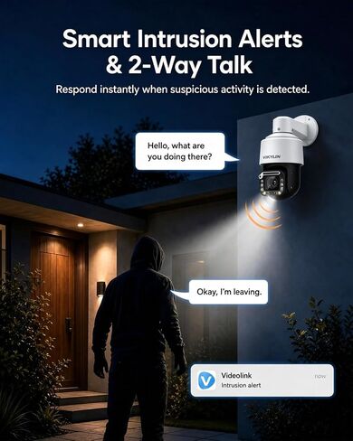 VIKYLIN 5MP Bullet PoE IP Camera,Security IP Camera Outdoor Indoor,Full Color F1.0 Super-Aperture,Smart Motion Detection, SD Card Slot(up to 256GB) 2.8mm Lens,IP67,Compatible for Hikvision in Kuwait