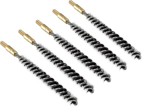 BOOSTEADY 5 Pcs Nylon Bristle Bore Gun Cleaning Brush for Pistol, 50 Professional Square Patches, .260/6.5MM, .17, .22, .357/9MM, .40, .45, .30 Caliber in Kuwait