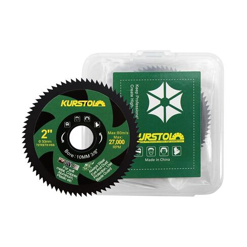 2" HSS Circular Saw Blade - 5pcs 2"(50mm) 72T Cutting Disc for Mini Angle Grinder with Arbor 3/8"(10mm) Copper Aluminum Metal Non-Ferrous Sheet Metal Wood Plastic in Kuwait