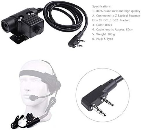 U94 PTT Military Adapter Mobile 2 Pin 7.0mm Plug Push to Talk for Kenwood/Baofeng Radio in Kuwait