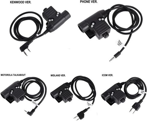 U94 PTT Military Adapter Mobile 2 Pin 7.0mm Plug Push to Talk for Kenwood/Baofeng Radio in Kuwait