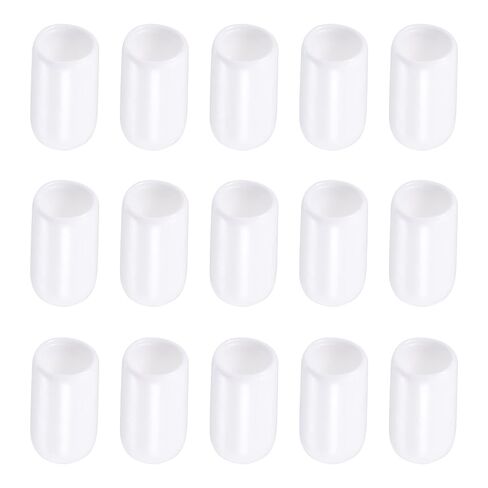 Screw Thread Protector Cover Rubber End Caps, [for Screw, Bolt] - 3/8" ID/White/50 Pcs in Kuwait