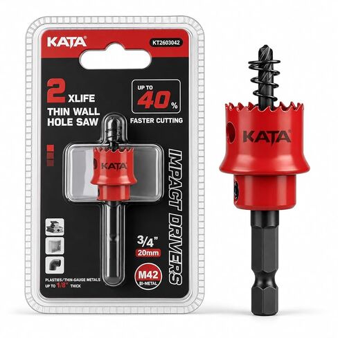 KATA 7PCS Carbide Grit Hole Saw Set 1/2"- 2-1/2" (15mm-64mm) Hole Saws Kit with Centre Drill and Adapter, Ideal for Cutting Brick, Stucco, Plywood, PVC in Kuwait