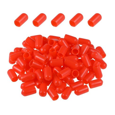 DMiotech 100 Pack 3/8" ID Red Screw Thread Protectors Rubber End Caps Bolt Covers for Screw Bolt Furniture Pipe in Kuwait