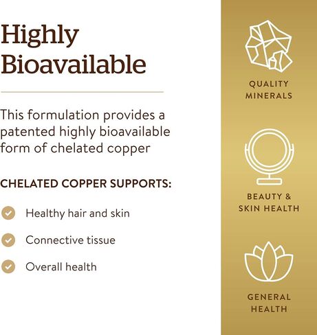 Solgar Chelated Copper Tablets, 100 Count in Kuwait