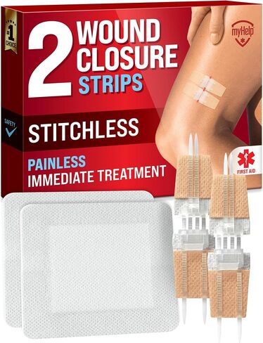 Emergency Wound Closure Strips - 2pk - Laceration Closure Kit - Stitchless & Easy to Use - Butterfly Bandages in Kuwait