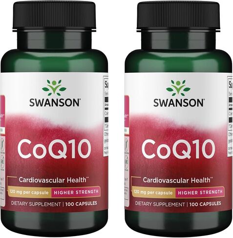 Swanson CoQ10 - Helps Promote Heart Health, Energy Support, & Aids Overall Cardiovascular System Health - Helps Maintain Coenzyme Q10 Supplement - (100 Capsules, 120mg Each) in Kuwait