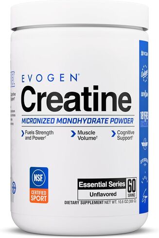 Evogen Creatine Monohydrate | Premium Creatine Supplement for Muscle Growth, Increased Strength, Enhanced Energy Output, Anti-oxidant Support, & Improved Athletic Performance | Unflavored in Kuwait