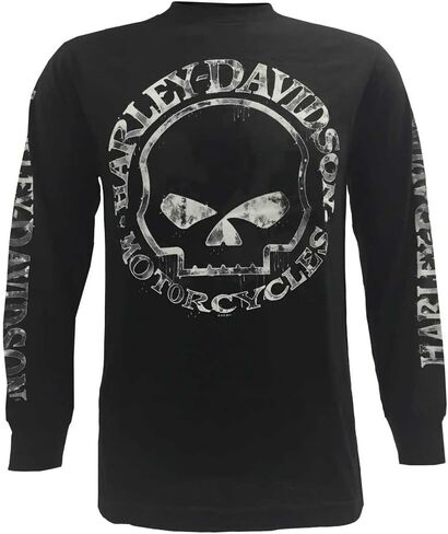 Harley-Davidson Men's Shirt, Hand Made Willie G Skull Long Sleeve 30294032 in Kuwait