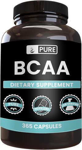 Pure Original Ingredients BCAA (365 Capsules) No Magnesium Or Rice Fillers, Always Pure, Lab Verified in Kuwait