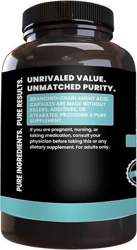 Pure Original Ingredients BCAA (365 Capsules) No Magnesium Or Rice Fillers, Always Pure, Lab Verified in Kuwait
