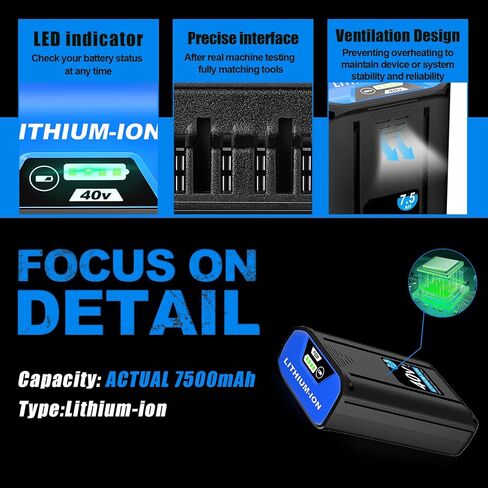TenHutt 【3rd-Generation】 4.0Ah 40V Replace Battery for Kobalt 40V MAX 2540C-06 High Capacity Lithium-ion Battery KB440-03 KB2540C-06 KB640-03 KB240-06 for Cordless Power Tools in Kuwait