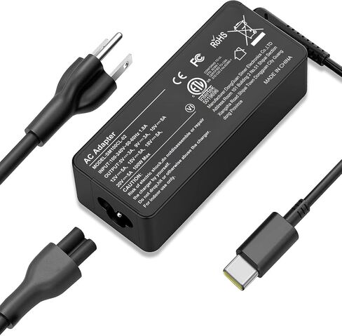 شاحن كمبيوتر محمول USB C، محول طاقة للكمبيوتر المحمول بقدرة 100 وات لأجهزة Lenovo وThinkPad وHP وAsus وAcer وMacBook وMSI وDell وToshiba وسلك طاقة عالمي لأجهزة Chromebook من النوع C in Kuwait