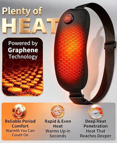 Portable Heating Pad Cordless Period Heating Pad for Cramps Menstrual Heat pad Electric Rechargeable Battery Included Black in Kuwait