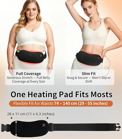 Portable Heating Pad Cordless Period Heating Pad for Cramps Menstrual Heat pad Electric Rechargeable Battery Included Black in Kuwait