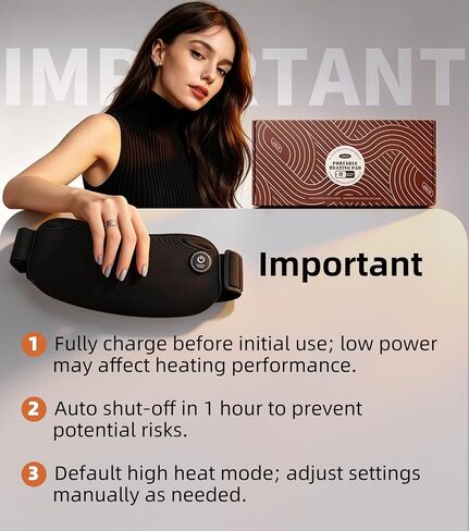 Portable Heating Pad Cordless Period Heating Pad for Cramps Menstrual Heat pad Electric Rechargeable Battery Included Black in Kuwait