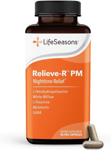 LifeSeasons - Relieve-R PM - Eases Nighttime Aches & Discomfort - Relaxes Muscles - Calms The Nervous System - Supports Natural Sleep Cycles & Non Habit Forming - 46 Capsules in Kuwait