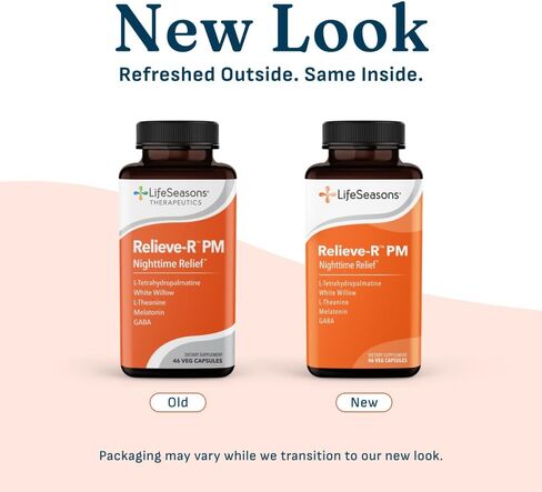 LifeSeasons - Relieve-R PM - Eases Nighttime Aches & Discomfort - Relaxes Muscles - Calms The Nervous System - Supports Natural Sleep Cycles & Non Habit Forming - 46 Capsules in Kuwait