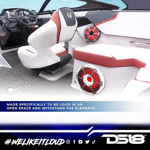 DS18 CF10SUB Black 10 Inch 10" Hydro Marine/ATV/UTV Weather Proof Subwoofer (with Integrated RGB Lights-600W Max/300W RMS) in Kuwait