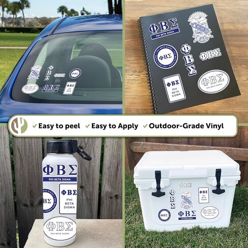 Phi Beta Sigma Standard Sticker Sheet Decal Laptop Water Bottle Car Sigma (Full Sheet - Standard) in Kuwait