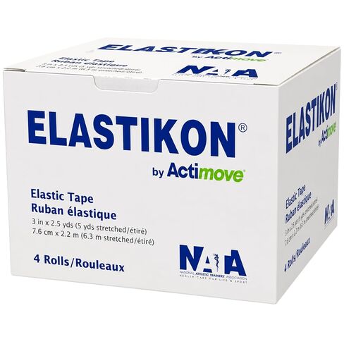Johnson & Johnson Elastikon Elastic Tape, 4" x 2.5 Yards, (4" x 5 Yards Stretched), Reliable Compression for Support of Sprains, Strains, and Muscle Injuries, Case of 6 Rolls in Kuwait