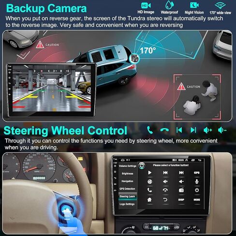 Double Din Car Stereo with Carplay&Android Auto,7 Inch HD Touchscreen Car Radio Support CD DVD Player,Bluetooth,Backup Camera,Mirror Link,SWC,Subwoofer,USB/TF/AUX Input, AM/FM Car Stereo Receiver in Kuwait