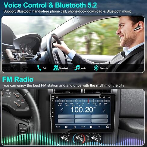 Double Din Car Stereo with Carplay&Android Auto,7 Inch HD Touchscreen Car Radio Support CD DVD Player,Bluetooth,Backup Camera,Mirror Link,SWC,Subwoofer,USB/TF/AUX Input, AM/FM Car Stereo Receiver in Kuwait