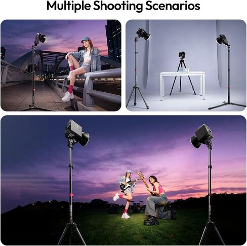 ULANZI Light Stand Carbon Fiber MT-49, Adjustable Tripod Stand for Photography with Phone Clip, 194cm/76.4inch Studio Sturdy Tripod for Speedlight Flash Softbox Strobe Light Camera with Carrying Bag in Kuwait