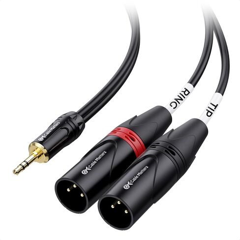 Cable Matters 3.5mm 1/8 Inch TRS to 2 XLR Cable 10 ft, Male to Male Aux to Dual XLR Breakout Cable in Kuwait