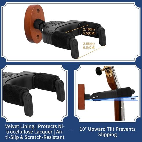 Guitar Wall Mount Guitar Hanger with Automatic Lock &Swivel Design for Electric Guitar Acoustic Guitar&Bass,etc.(Not for Nitro Finish) in Kuwait