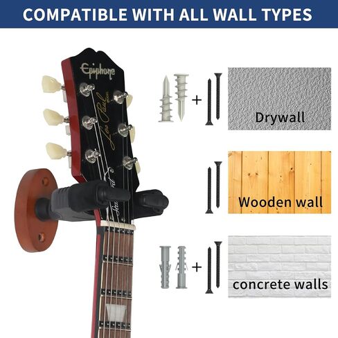 Guitar Wall Mount Guitar Hanger with Automatic Lock &Swivel Design for Electric Guitar Acoustic Guitar&Bass,etc.(Not for Nitro Finish) in Kuwait