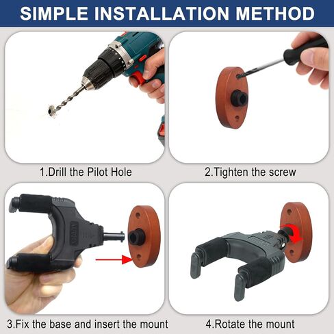 Guitar Wall Mount Guitar Hanger with Automatic Lock &Swivel Design for Electric Guitar Acoustic Guitar&Bass,etc.(Not for Nitro Finish) in Kuwait