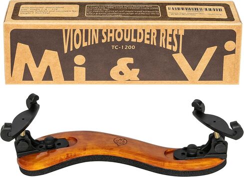 Classic Violin Shoulder Rest (Violin 1/2-1/4 & Viola 12"-11") with Adjustable Height | Collapsible | Real Maple Wood| Excellent Support Grip - By MIVI Music in Kuwait