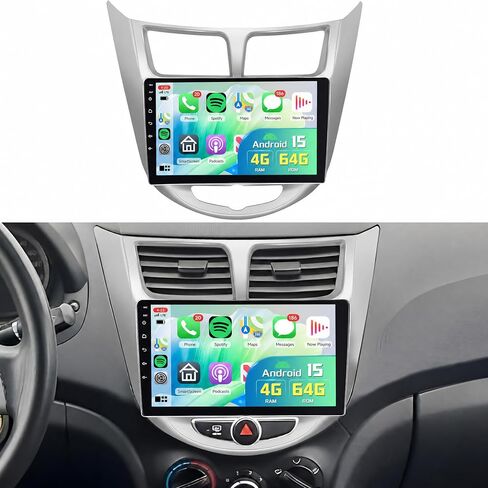 Inefala 8-Core 4+64G Android 13 Car Stereo Upgrade Radio for Hyundai Verna Accent Solaris 2010-2016, 9'' HD Touch Screen with Wireless CarPlay & Android Auto, AHD Backup Camera, Mirror Link, GPS Navi in Kuwait