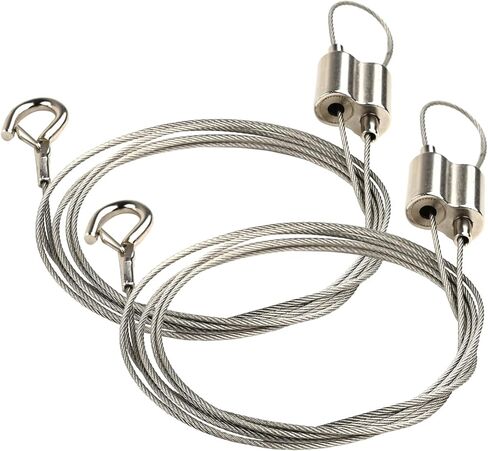 Vigtayue 39.4" Safety Cable Black Coated Stainless Steel Security Cable with Carabiner Lock, 110lb Safety Rope for DJ Stage Light LED Par Light Moving Head Light Bicycle Luggage(4 PCS) in Kuwait