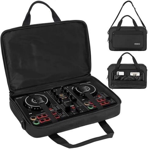 ITHWIU DJ Carrying Case Fits DDJ 200, ddj-wego3, AKAI MK3, Native Maschine Mikro Mk3, Hercules DJ Control Inpulse 200, Numark Party mix, Multi-FX pedals, line 6 helix floor, 16 x 10 x 2.5 Inch, Black in Kuwait