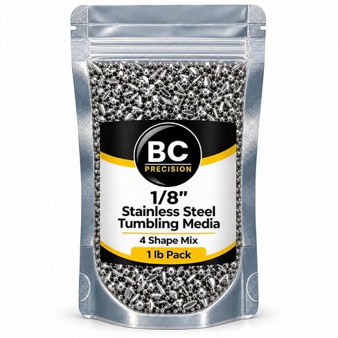 1 LB 1/8" Stainless Steel Tumbling Media Shot Jewelers Mix 4 Shapes Tumbler Finishing in Kuwait