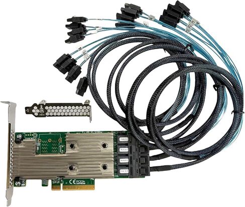SAS9305-16i SATA SAS 16 Port HBA 12Gbs RAID Controller Card Host Bus Adapter PCIe 3.0 x8 IT-Mode 05-25703-00 Card (9305-16i + 4 * 8643 SATA) in Kuwait