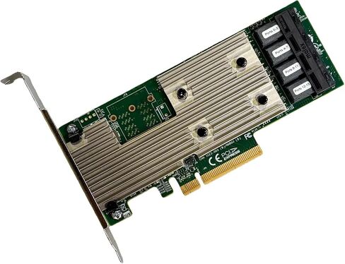 SAS9305-16i SATA SAS 16 Port HBA 12Gbs RAID Controller Card Host Bus Adapter PCIe 3.0 x8 IT-Mode 05-25703-00 Card (9305-16i + 4 * 8643 SATA) in Kuwait