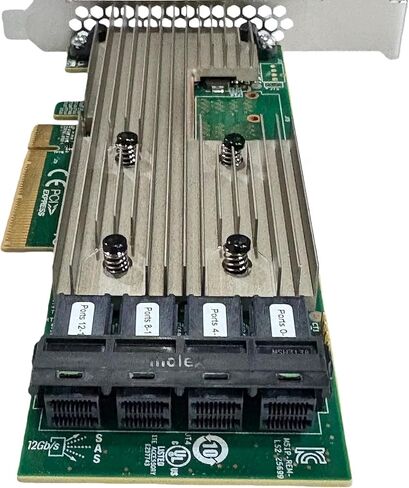 SAS9305-16i SATA SAS 16 Port HBA 12Gbs RAID Controller Card Host Bus Adapter PCIe 3.0 x8 IT-Mode 05-25703-00 Card (9305-16i + 4 * 8643 SATA) in Kuwait