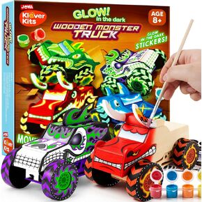 Klever Kits 4 DIY Wooden Race Cars-Build & Paint Your Own Wood Craft Kit, 4 Race Cars Toy, Easy to Assemble Arts Crafts Kit, Birthday Party Presents for Kids Boys Ages 6 and Up in Kuwait